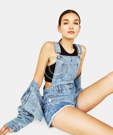 Denim shortalls