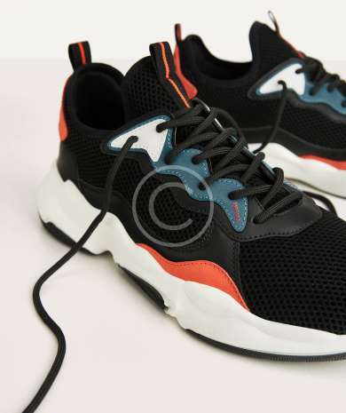 Men's contrast mesh trainers